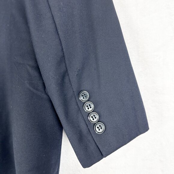 Jos A Bank Wool Blazer Size 42S Navy Two Button - Picture 4 of 6